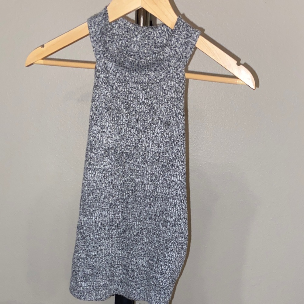 Gray Sleeveless Knit Top